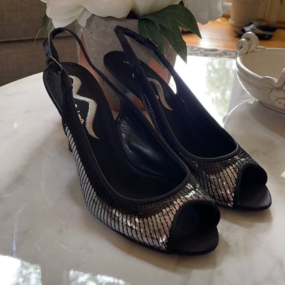 Nina Black sequin pumps